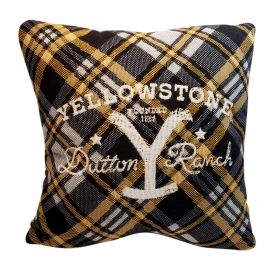 Yellowstone Rancher Plaid Double Sided Jacquard Pillow