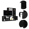 Kava Entertainment Center, Six External Shelves, Double Door Cabinet, Storage Spaces for TV´s up 37" -Black