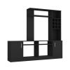 Kava Entertainment Center, Six External Shelves, Double Door Cabinet, Storage Spaces for TV´s up 37" -Black