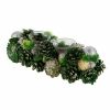 Northlight 13" Green Pinecone and Silver Glitter Ornaments Christmas Tealight Candle Holder