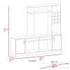 Kava Entertainment Center, Six External Shelves, Double Door Cabinet, Storage Spaces for TV´s up 37" -Black