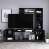 Kava Entertainment Center, Six External Shelves, Double Door Cabinet, Storage Spaces for TV´s up 37" -Black