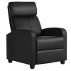 Faux Leather Push Back Theater Recliner Chair with Footrest