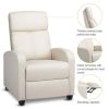 Faux Leather Push Back Theater Recliner Chair with Footrest