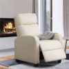 Faux Leather Push Back Theater Recliner Chair with Footrest